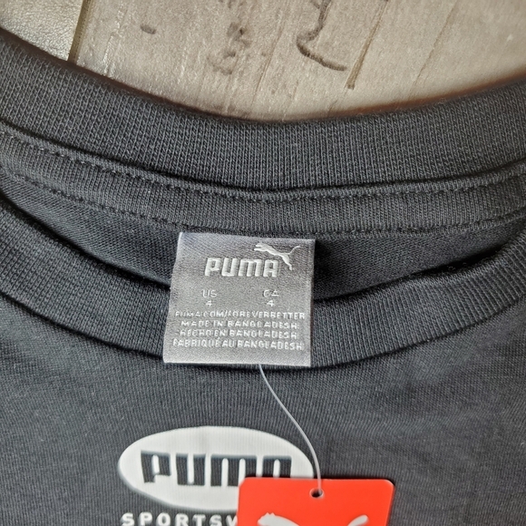 NWT Puma Sportswear Black Graphic T-Shirt Boys Size 4 - Picture 2 of 10